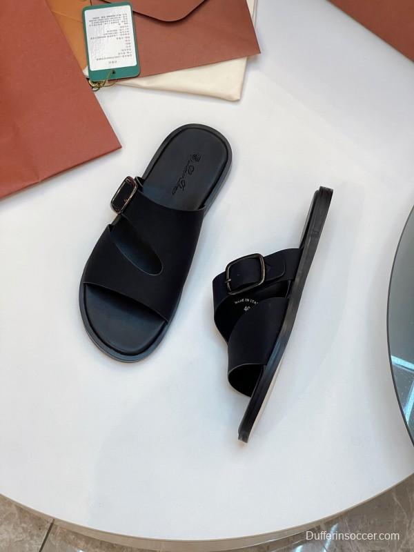 Loro Piana 2025 SS Men's Spring Summer Slippers with High-Quality Stitching - AS00250