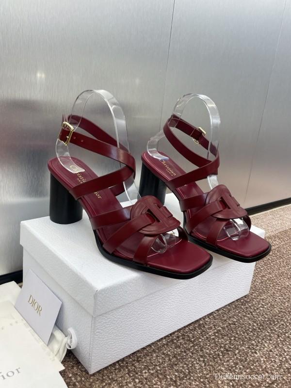 Dior D-Club Jelly Color Hollow Layered Cross Strap High Heel Women Shoes - KFY00290