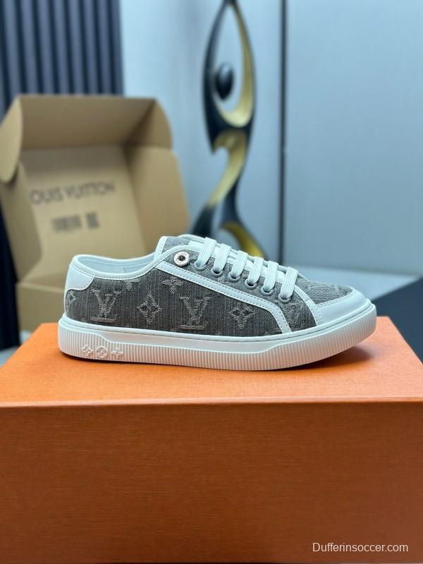 Louis Vuitton Time Out Series Monogram Animal Print Casual White Sneakers - Time Out