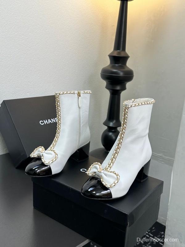 Chanel 2025/SS Bow Chain Stiletto Ankle Boots - LY00370
