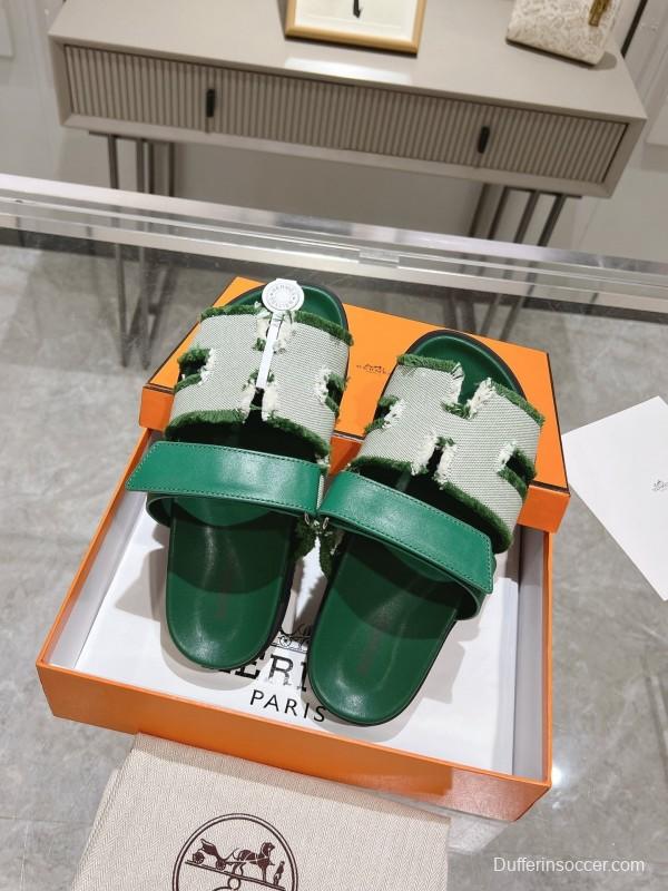 H Sandals 2025SS Fringe Slides with Platform - LY00270