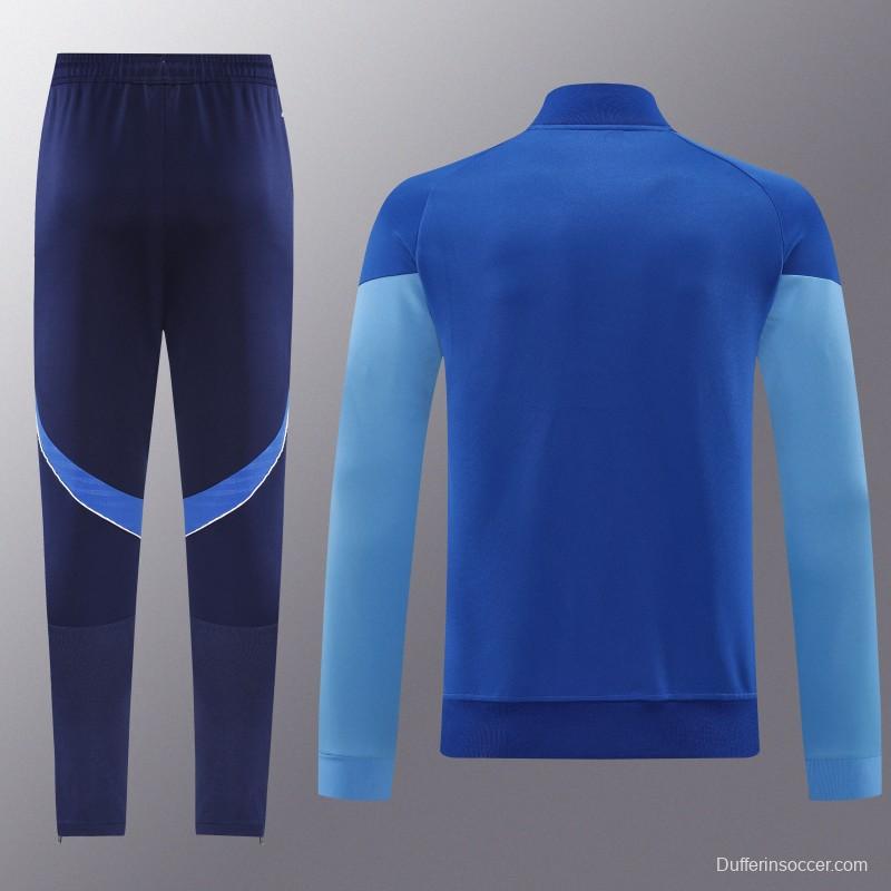 2025 Adidas Colorful Blue Full Zipper Jacket+Long Pants