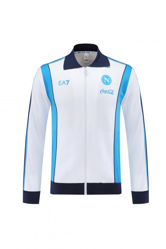 25/26 SSC Napoli White  Full zipper Jacket Tracksuit+ long pants