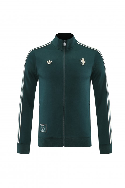 25/26  Juventus Retro Dark Green  Full zipper Jacket Tracksuit+ long pants