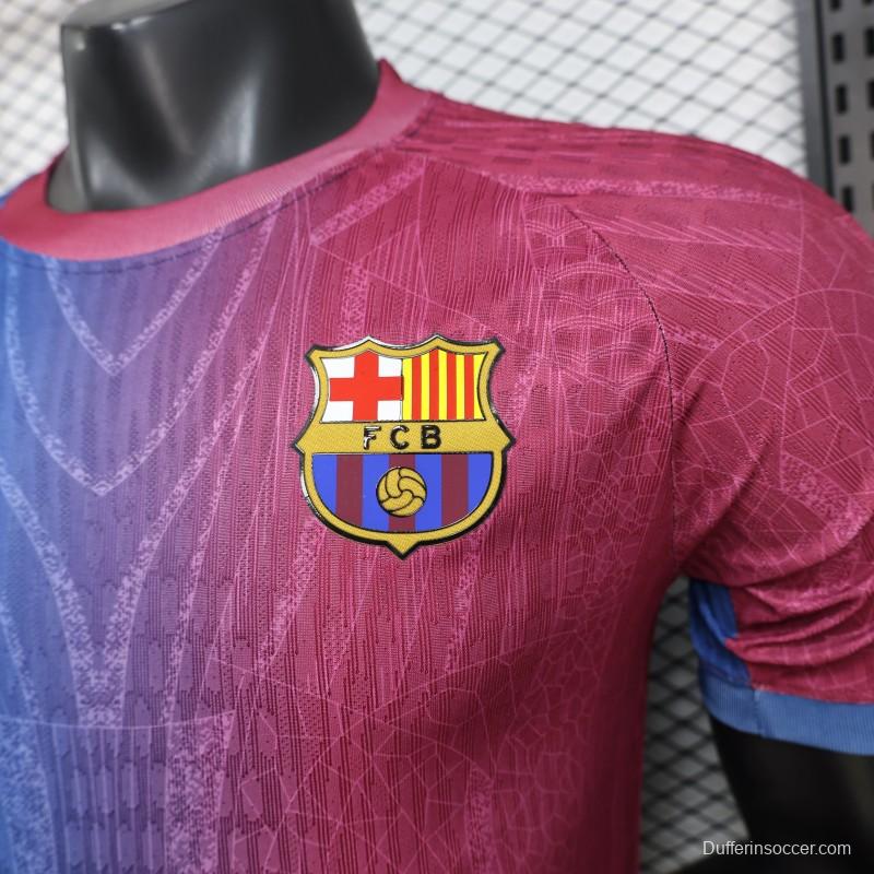 Player Version 25/26 FC Barcelona Blue & Burgundy with Geometric Gradient Pattern Jersey