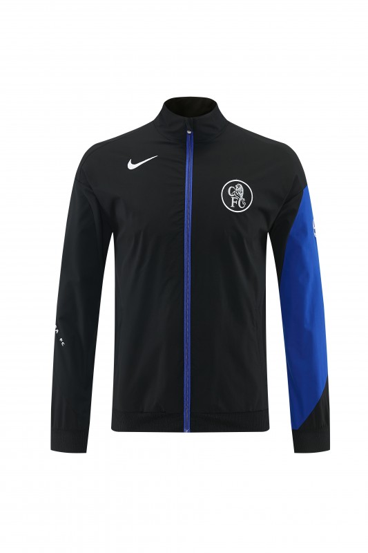 26/27 Chelsea Black Full Zipper Hooded Jacket Tracksuit + Long Pants