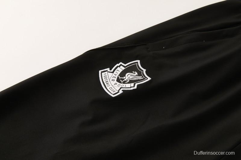 26/27 Liverpool Green Full Zipper Hooded Jacket Tracksuit + Black Long Pants