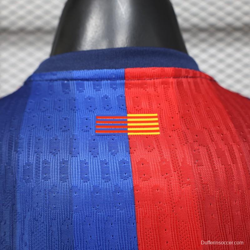 Player Version 25/26 FC Barcelona Blue & Red Vertical Stripes with Spotify Home Jersey