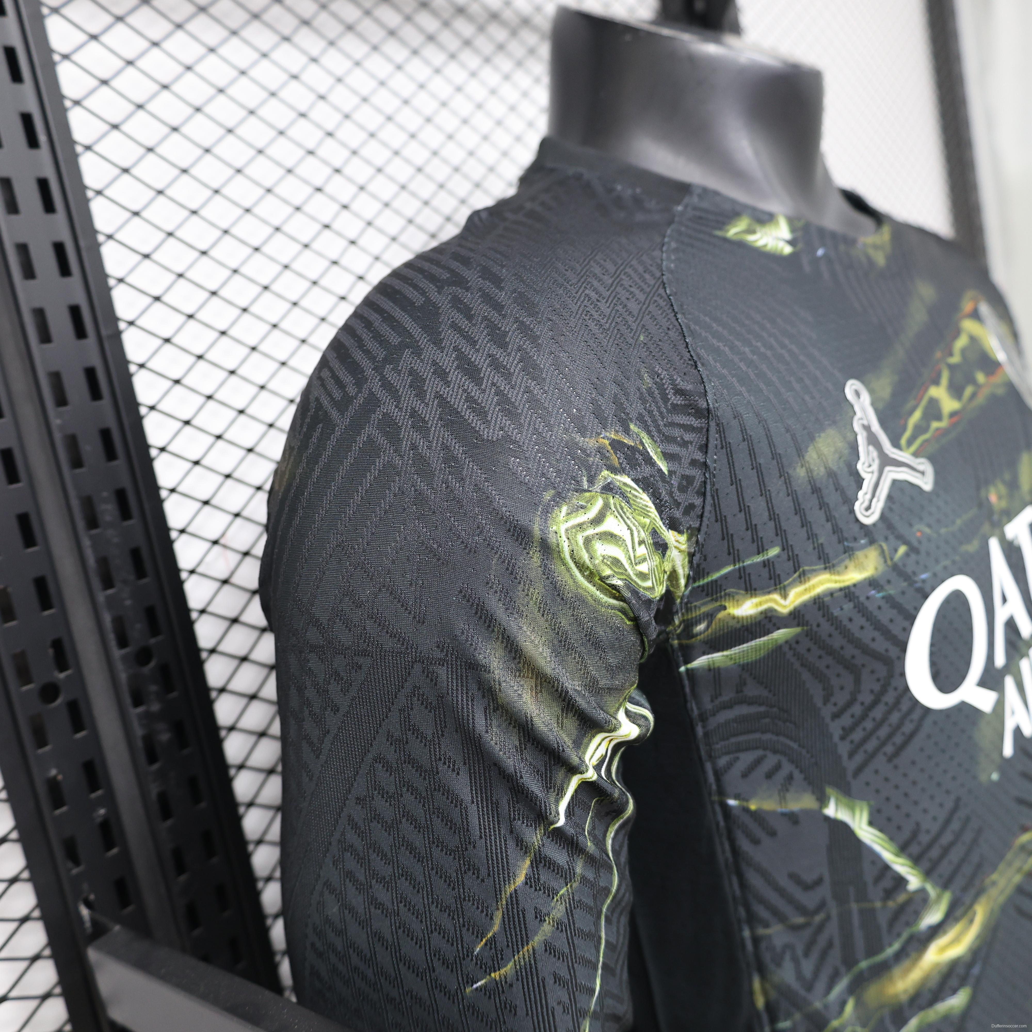 Player Version 26/27 Paris Saint-Germain Fourth Black & Gold/Green Lava Print Long Sleeve Special Edition Jersey
