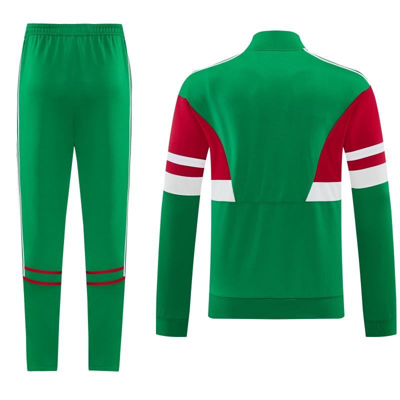2026/27 Mexico  Green & Red Retro Full Zipper Jacket Tracksuit + Long Pants (Adidas Originals)