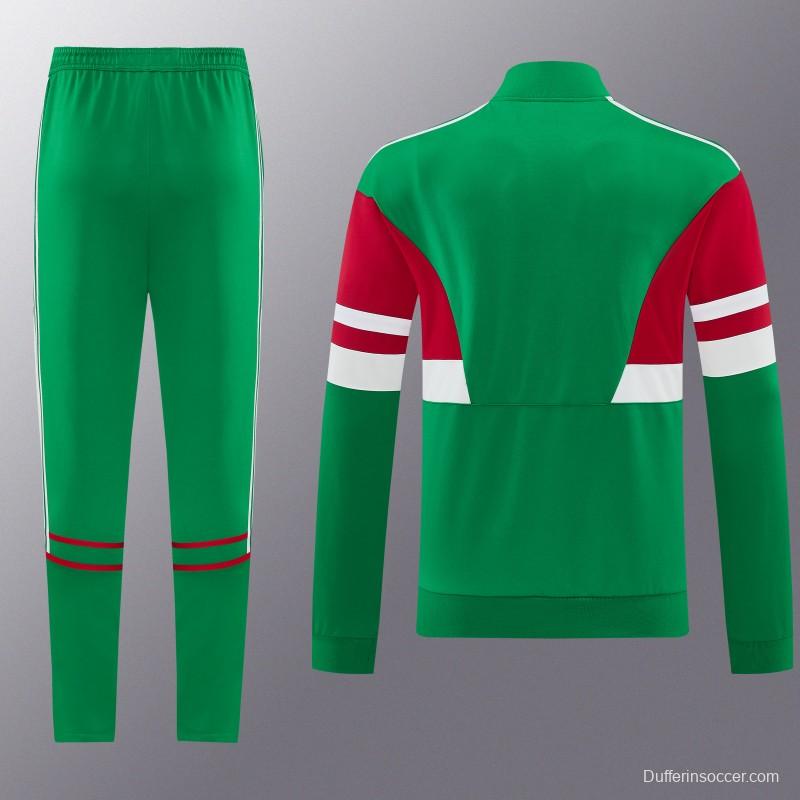 2026/27 Mexico  Green & Red Retro Full Zipper Jacket Tracksuit + Long Pants (Adidas Originals)