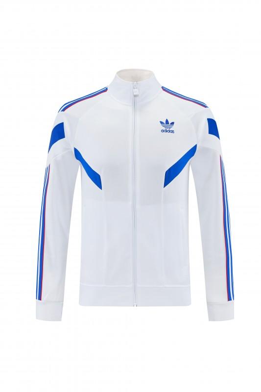 2026/27 Adidas Originals  White Full Zipper Jacket Tracksuit + Navy Blue Long Pants