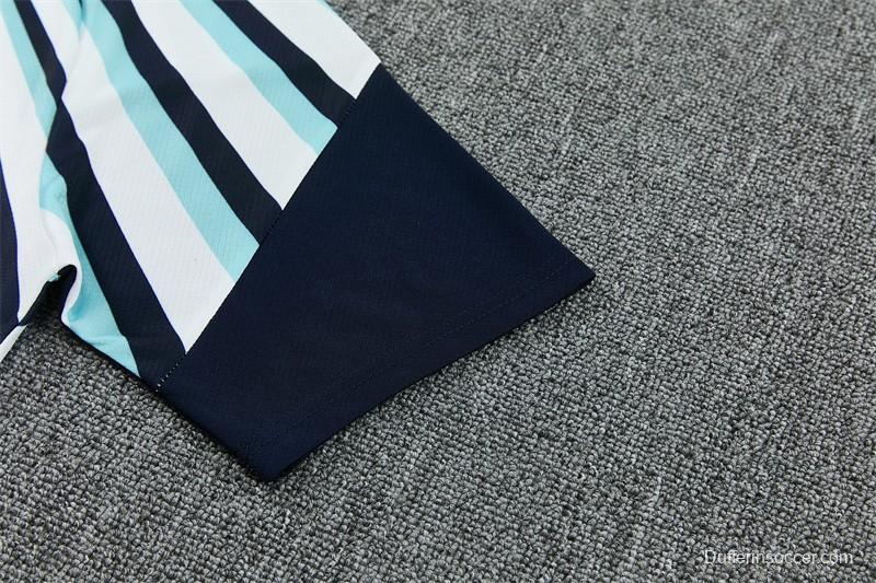 2026 Argentina White & Light Blue Radial Stripe Short Sleeve+Soccer Shorts