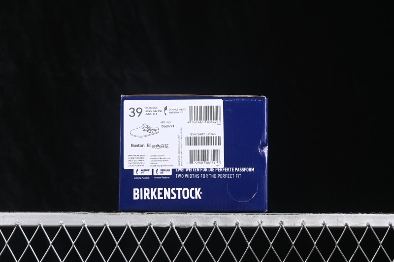 Birkenstock Sandals Series 0560771 Grey Knit with Soft Leather and Lambswool Lining