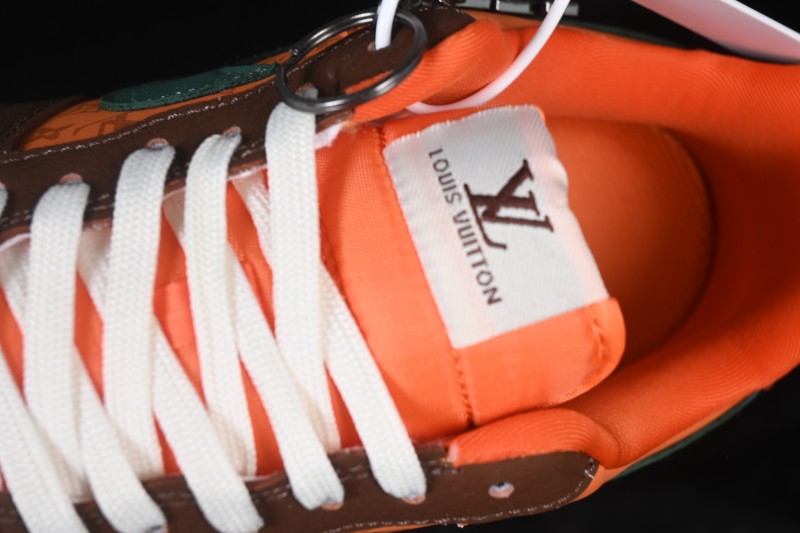 Nike Air Force 1 '07 Low Collaboration Sneakers in Orange Brown and Sage Green Casual Court Shoes - DF0188-126