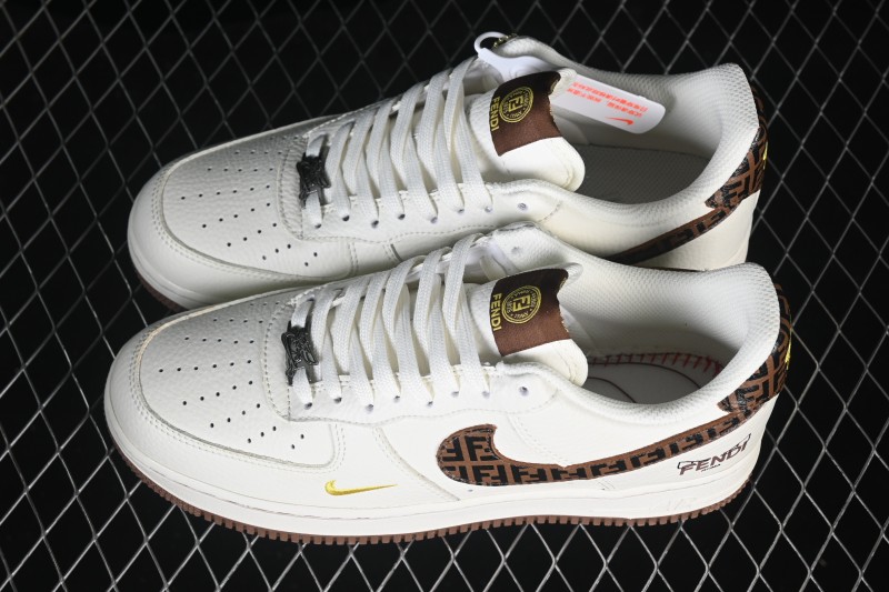 Nike Air Force 1 '07 Low Collaboration Brown Beige Classic Canvas Casual Skateboarding Shoes - XY9025-019