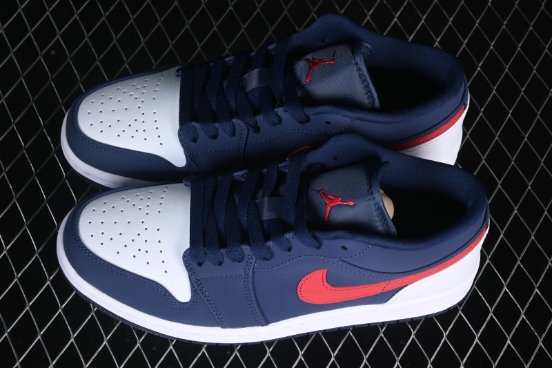 Nike Air Jordan 1 Low Retro Basketball Sneakers with Iconic Color Blocking - CZ8454-400