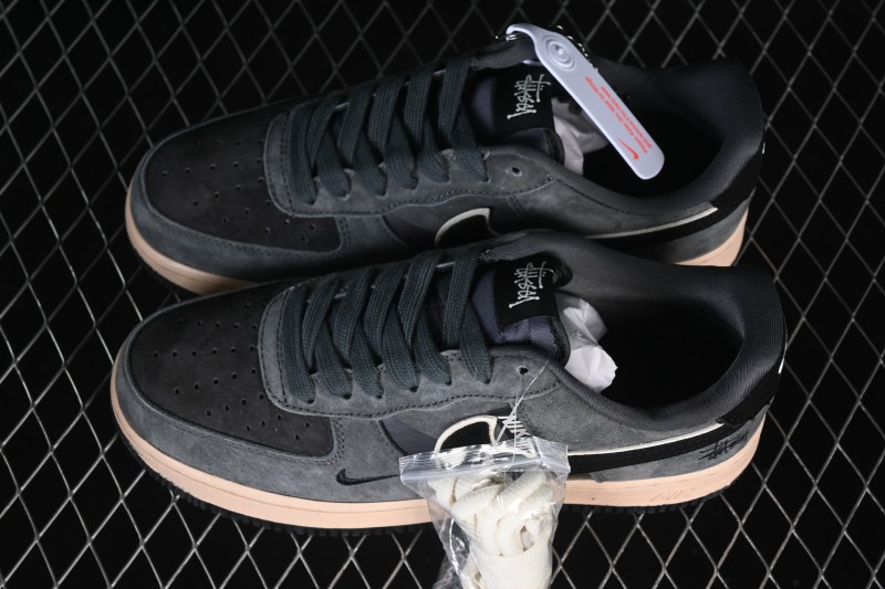 Nike Stussy Air Force 1 '07 Low Skateboarding Shoes with Iconic Co-Branding - BK1916-002