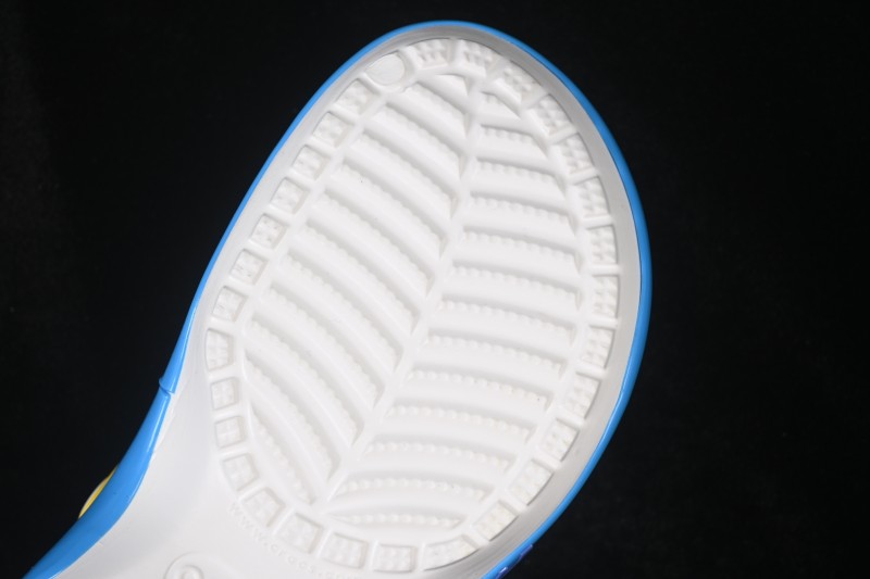 Crocs Smurfs Platform Clog Round-Toe Thick-Sole Clogs - White Blue Yellow