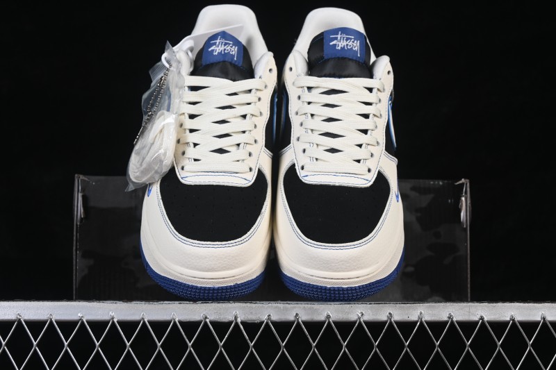Nike Air Force 1 '07 Low Basketball Shoes with White-Black-Royal Blue Colorway - DN1688-811