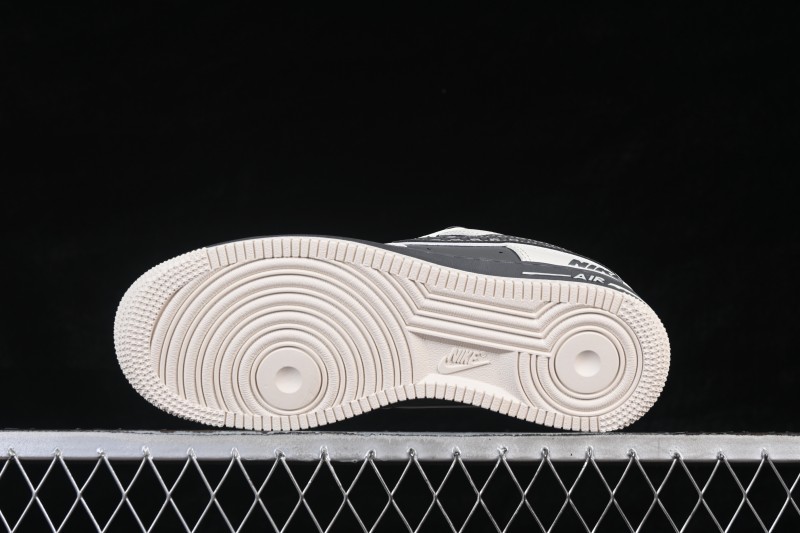 Nike Air Force 1 '07 Low Casual Sneakers in White and Dark Grey - SM6668-107