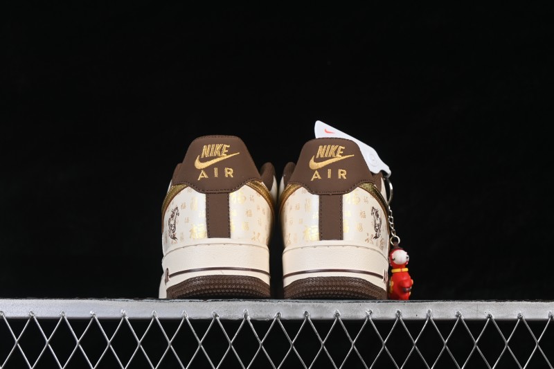 Nike Air Force 1 '07 Low Year of the Horse Special Edition Gold Brown Casual Sneakers - IQ1119-011