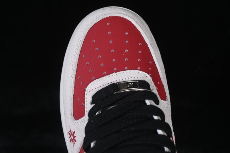 Nike Air Force 1 '07 Low Red and White Contrast Color Blocking Casual Sneakers - JP2026-138