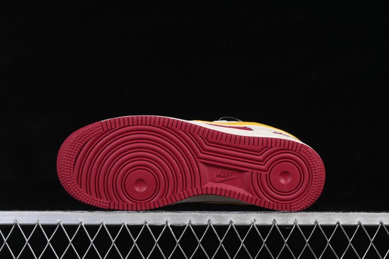 Nike Air Force 1 '07 Low Basketball Lifestyle Shoes in Wine Red and White - HT5088-611