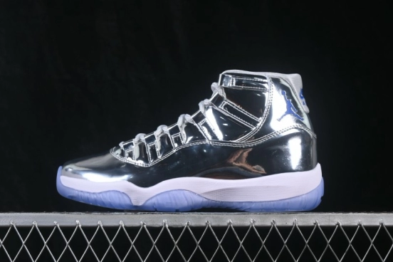 Nike Air Jordan 11 Retro Basketball Shoes with Metallic Silver Accents - CT8012-730
