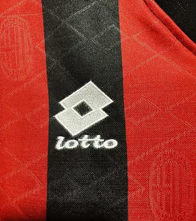 Retro 93/94 AC Milan Home Champion League Jersey With Patches