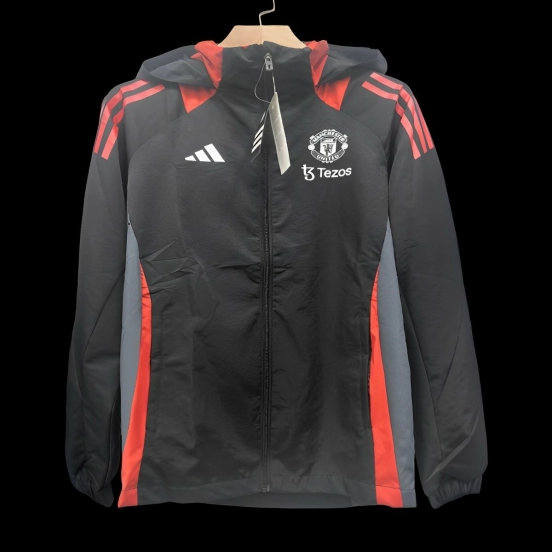 24/25 Manchester United Black/Red Windbreaker