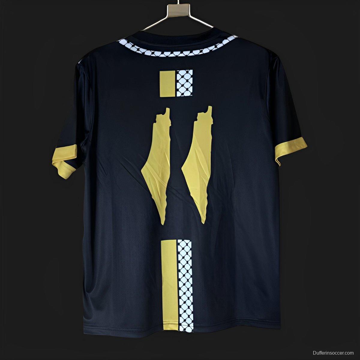 25/26 FC Palestina Black with Gold and Kufiya Pattern Jersey