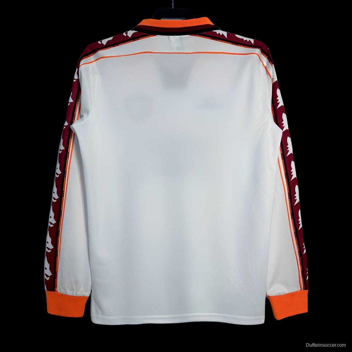 Retro 98/99 Roma Away White  Long Sleeve Jersey