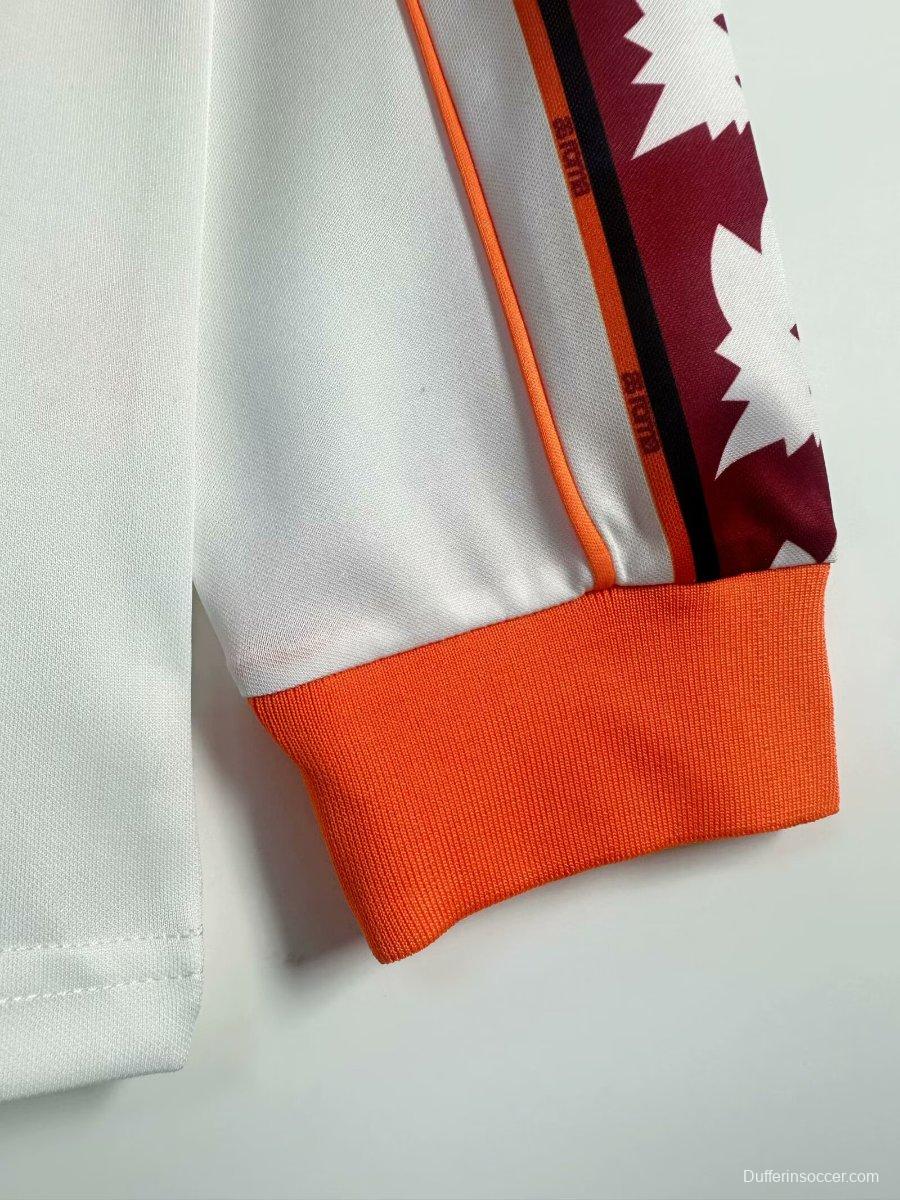 Retro 98/99 Roma Away White  Long Sleeve Jersey