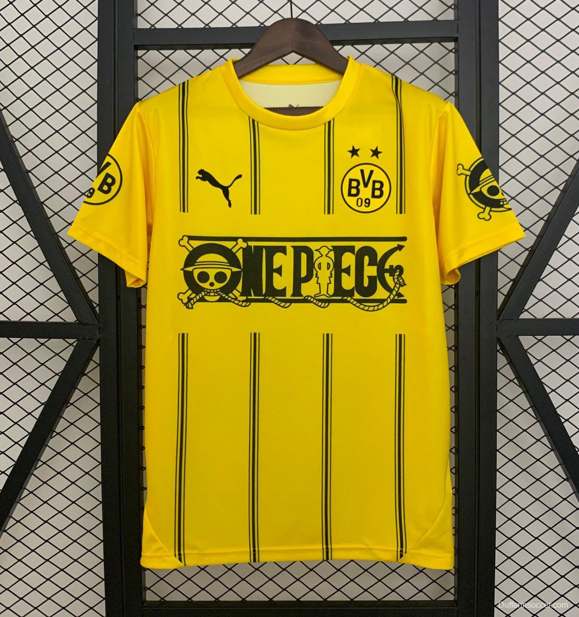 25/26 Borussia Dortmund Yellow with One Piece Design Jersey
