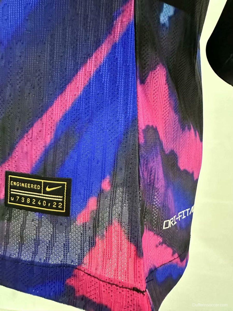 Player Version 25/26 PSG Black with Blue & Pink Abstract Pattern Jersey