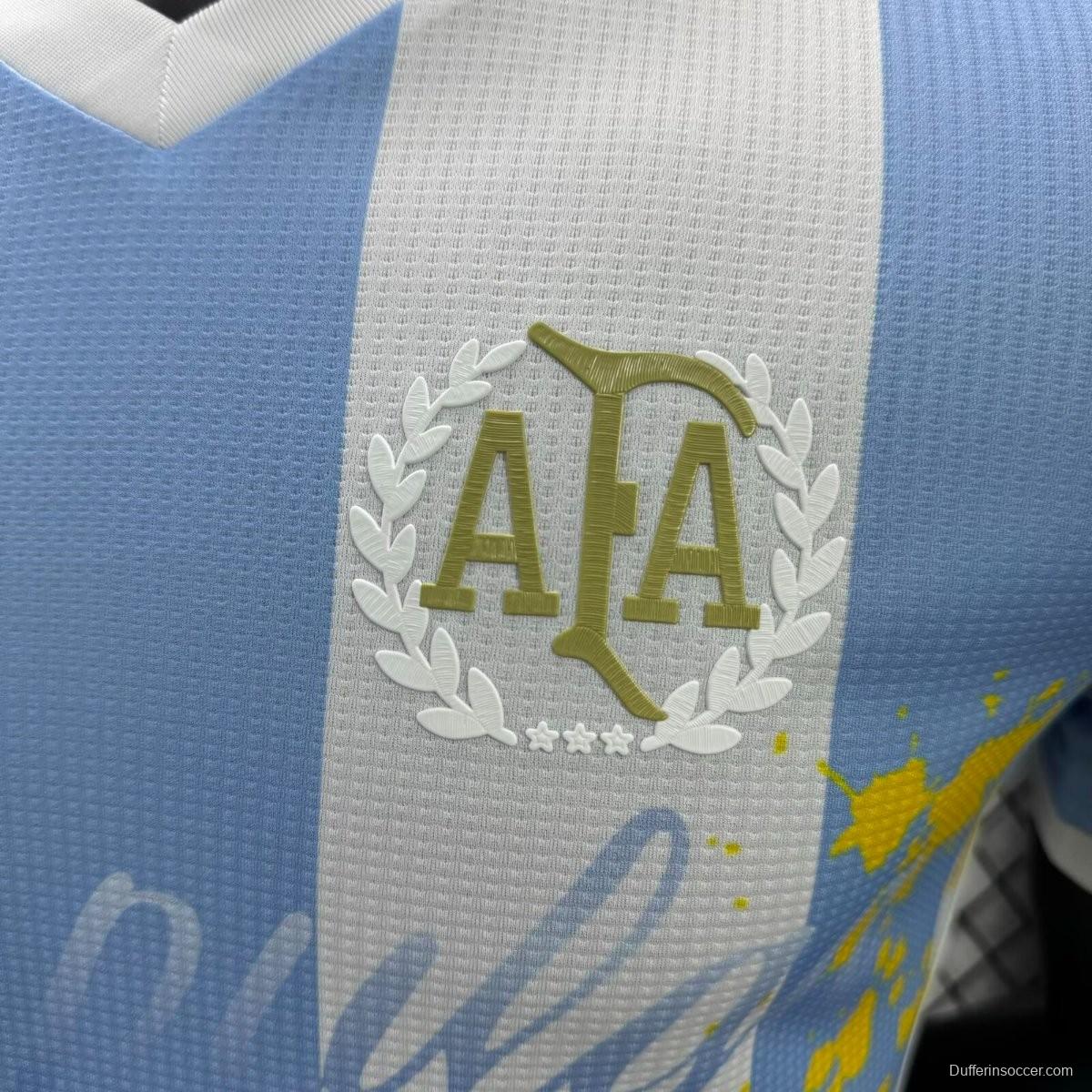 Player Version 2025 Argentina Home Sky Blue with Messi Celebration Print Jersey