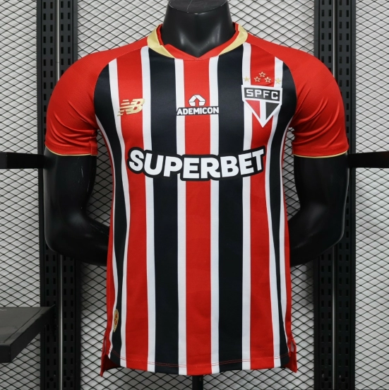 Player Version 25/26 Sao Paulo Home Jersey With Full Sponsors