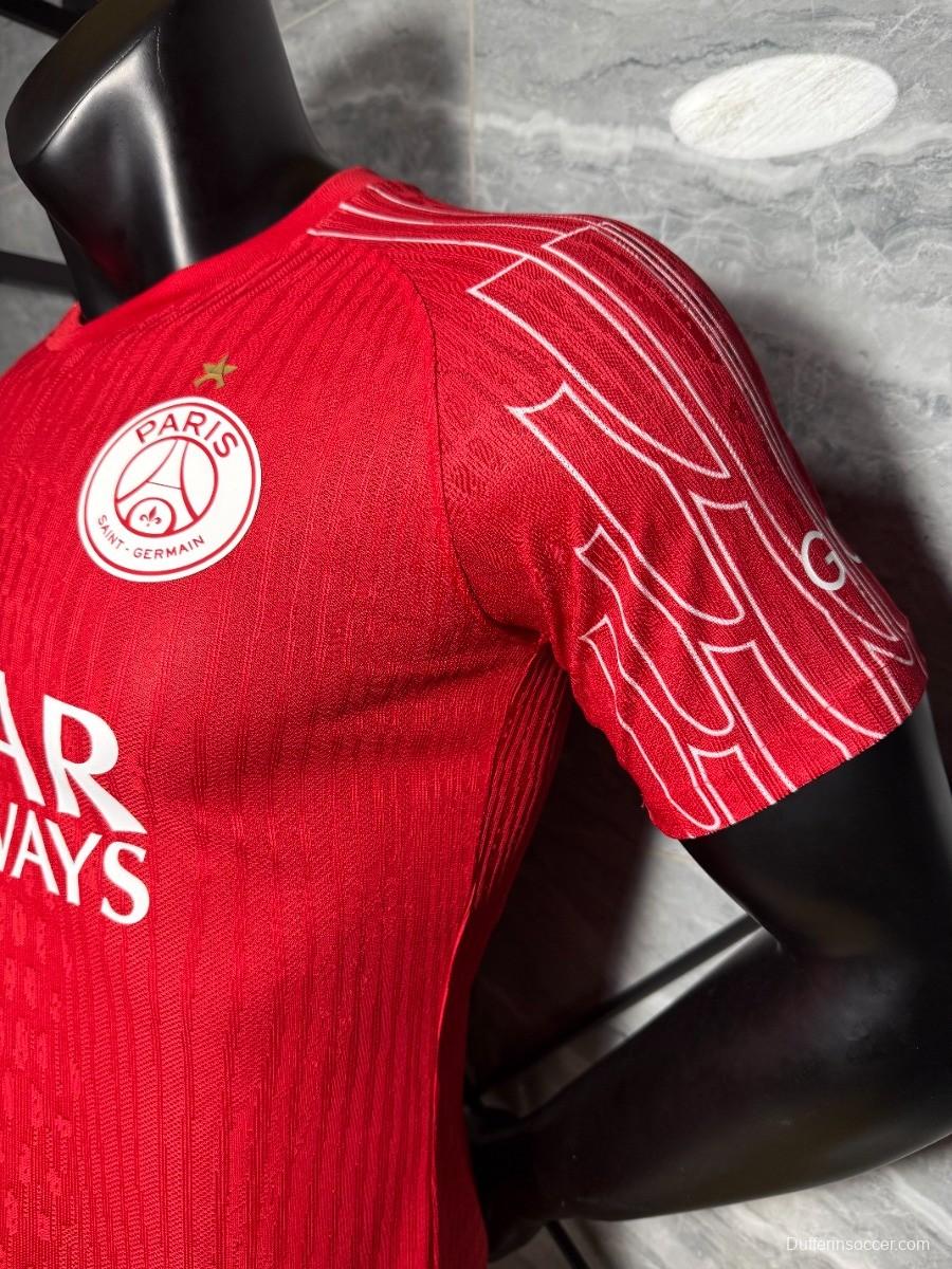 1 Star Player Version 25/26 PSG Red Champion Jersey