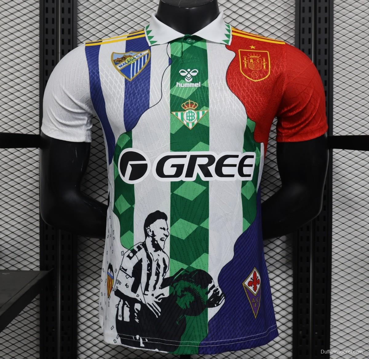 Player Version 25/26 Real Betis Multi-Club White with Colorful Tribute Patchwork Jersey