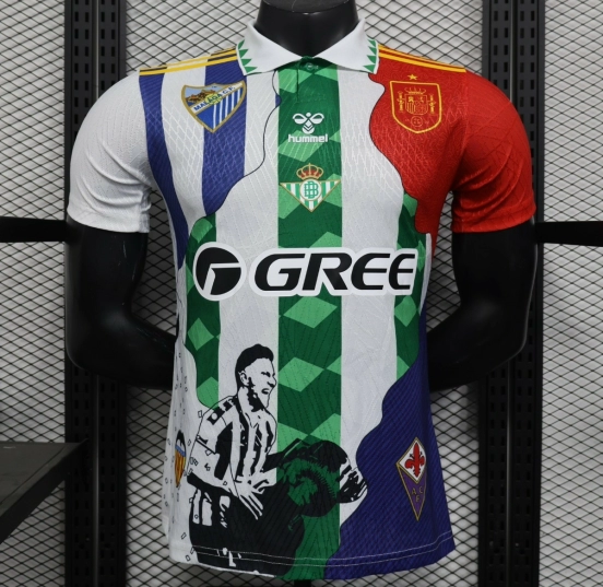 Player Version 25/26 Real Betis Multi-Club White with Colorful Tribute Patchwork Jersey