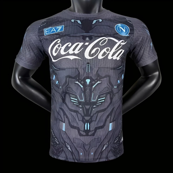 Player Version 25/26 Napoli EA7 Gray with Robotic Armor Pattern Jersey