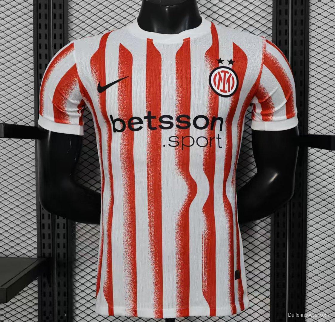 Player Version 25/26 Inter Milan Red/White Stripe Special Jersey