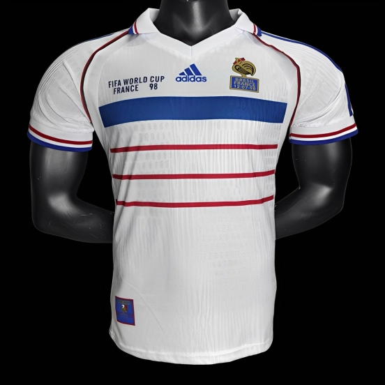 Player Version Retro 1998 France Away White Jersey