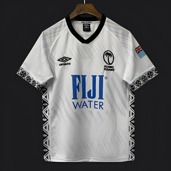 2026 Fiji Flying Fijians White with Indigenous Patterns Jersey