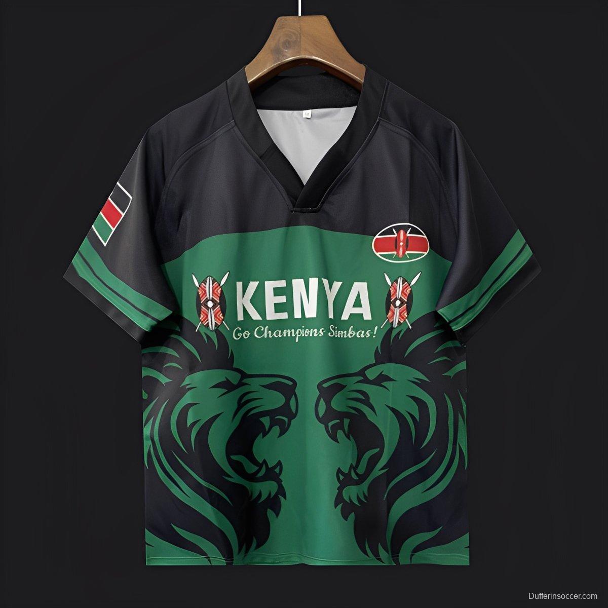 2026 Kenya Simbas Green with Double Lion Design Jersey
