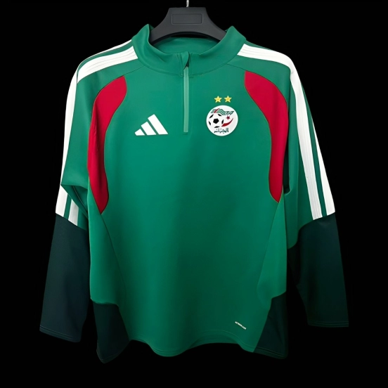 2026 Algeria Green Half Zipper Jacket