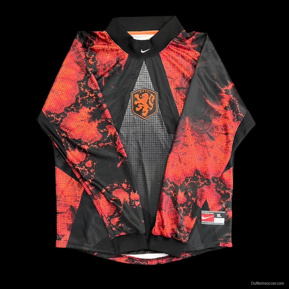 2026 Netherlands Red/Black Long Sleeve Goalkeeper Jersey