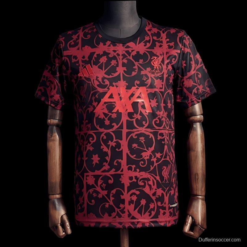 25/26 Liverpool Training Jersey Red And Black Jersey