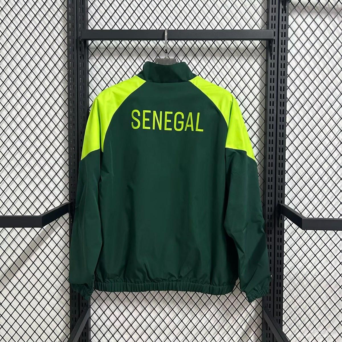 2026 Senegal Green Full Zipper Windbreaker
